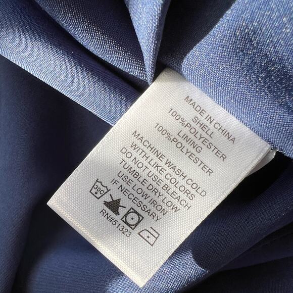 CeCe by Cynthia Steffe blue satin ribbon "CARA" sheath dress formal - Picture 9 of 9